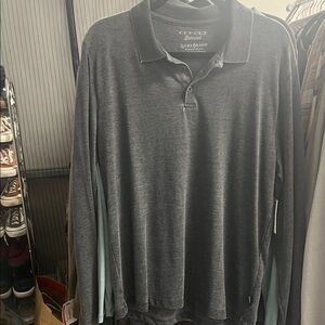 Lucky Brand Men's Charcoal Long Sleeve Polo Shirt